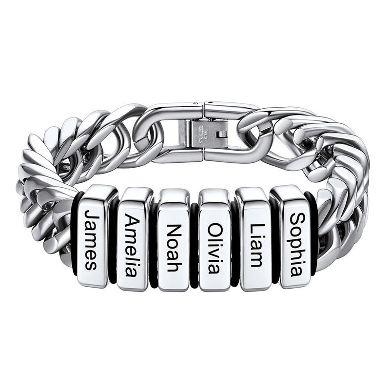 Personalized Cuban Link Bracelet Engraved Name Bracelet for