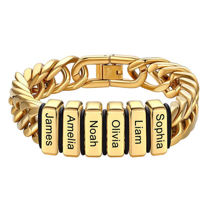 Personalized Cuban Link Bracelet Engraved Name Bracelet for