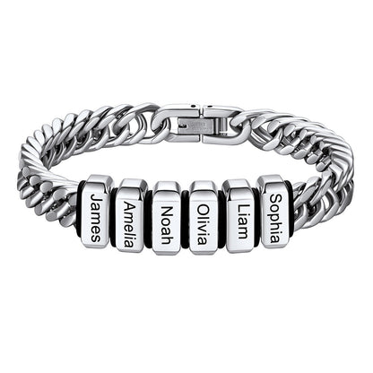Personalized Cuban Link Bracelet Engraved Name Bracelet for