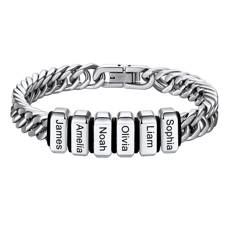 Personalized Cuban Link Bracelet Engraved Name Bracelet for