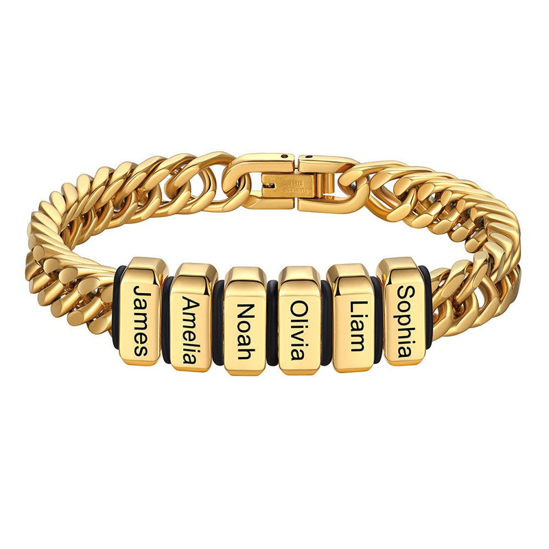 Personalized Cuban Link Bracelet Engraved Name Bracelet for
