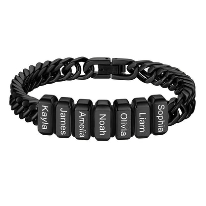Personalized Cuban Link Bracelet Engraved Name Bracelet for