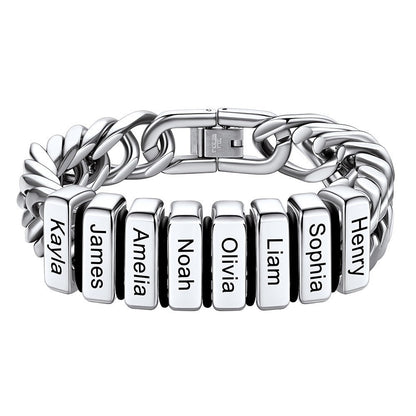 Personalized Cuban Link Bracelet Engraved Name Bracelet for
