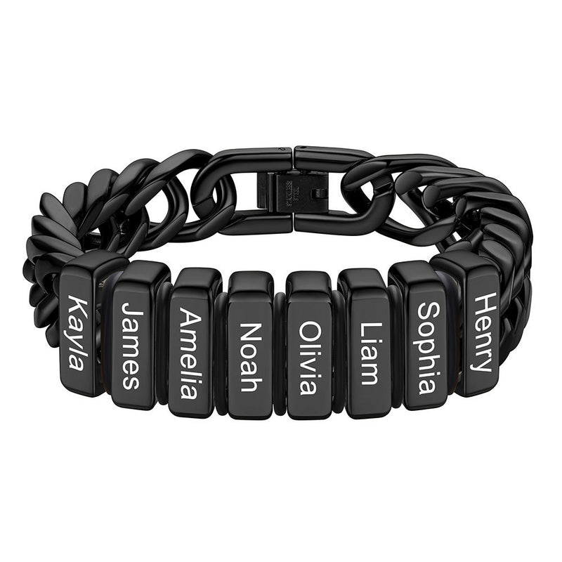 Personalized Cuban Link Bracelet Engraved Name Bracelet for