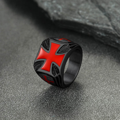 Christian Knights Templar Cross Ring for Stainless Steel