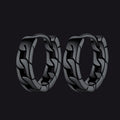 Chunky Cuban Chain Huggie Hoop Earrings for
