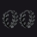 Sterling Silver Small Leaf Hoop Huggie Earrings for