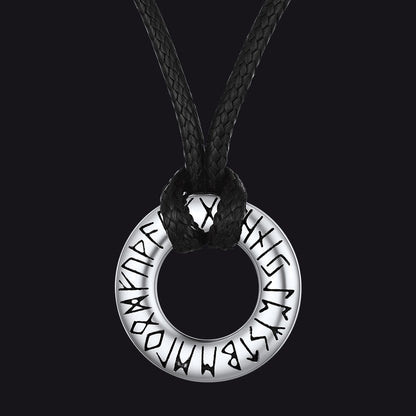 Norse Viking Rune Circle Chain Necklace for