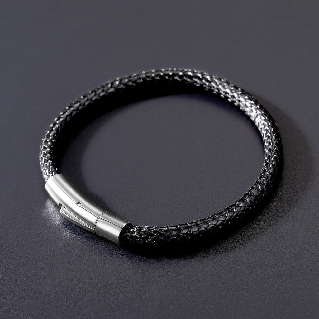 Clasp Braided Genuine Leather Bracelet Birthday Gift for