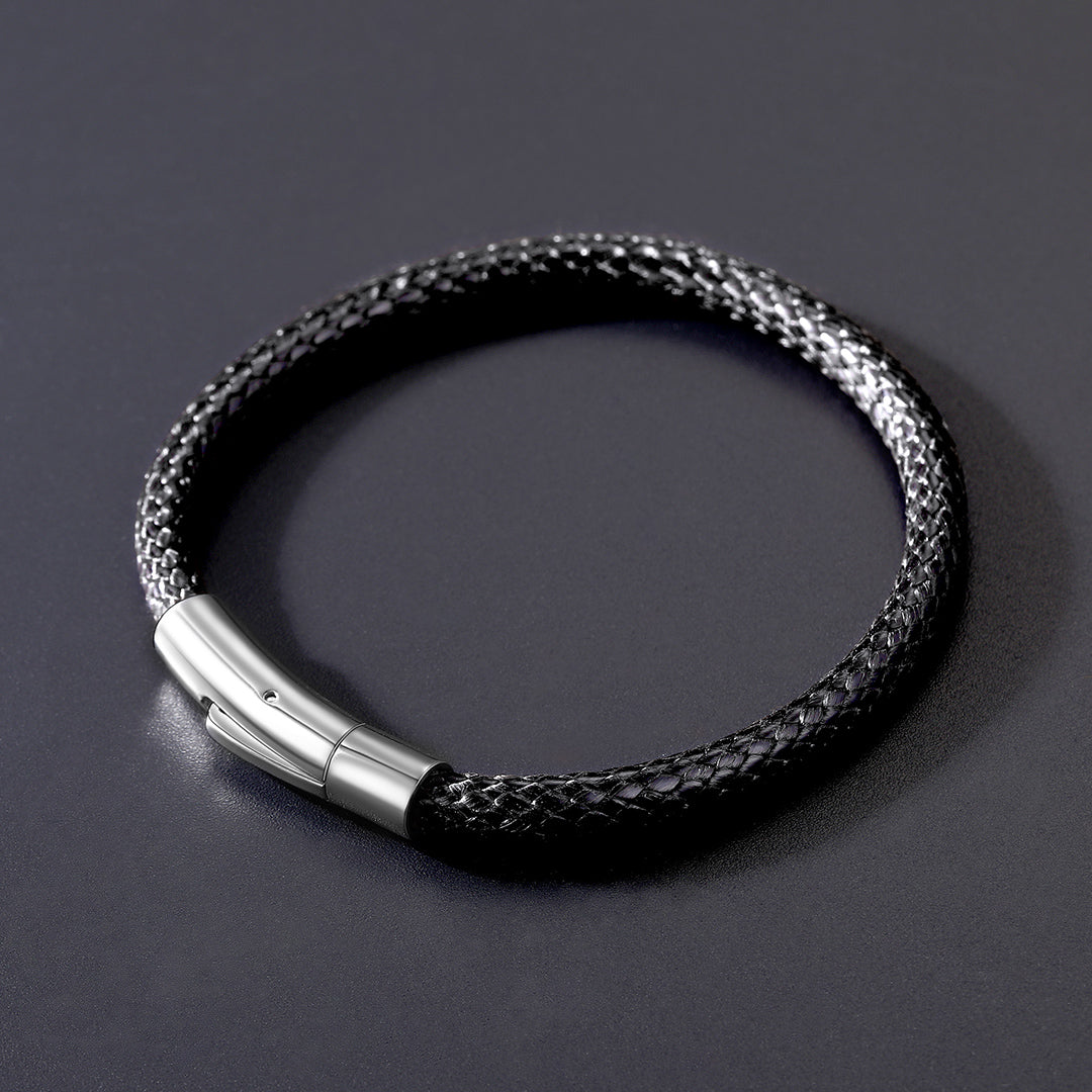 Clasp Braided Genuine Leather Bracelet Birthday Gift for