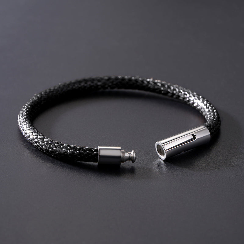 Clasp Braided Genuine Leather Bracelet Birthday Gift for
