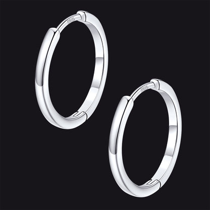 Classic Sterling Silver Huggie Hoop Earrings for