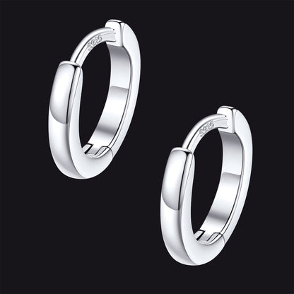 Classic Sterling Silver Huggie Hoop Earrings for