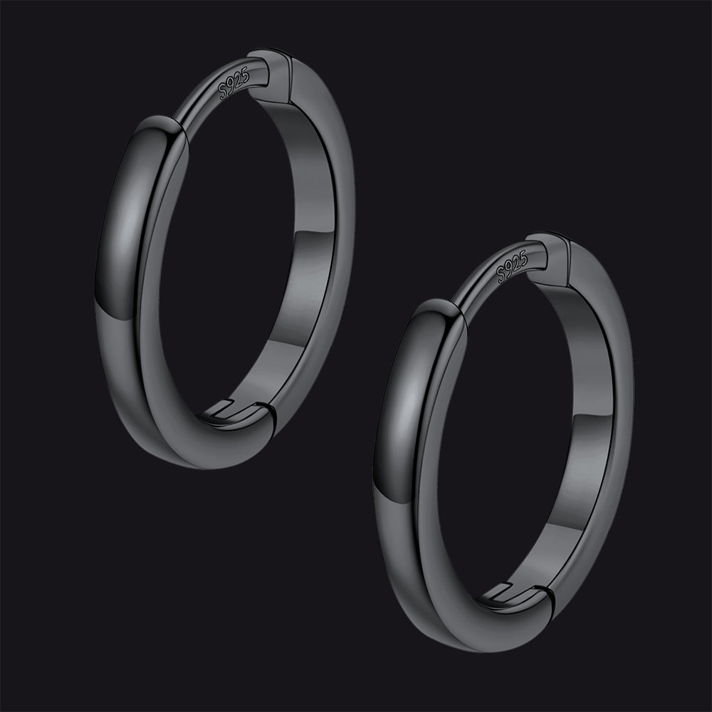 Classic Sterling Silver Huggie Hoop Earrings for