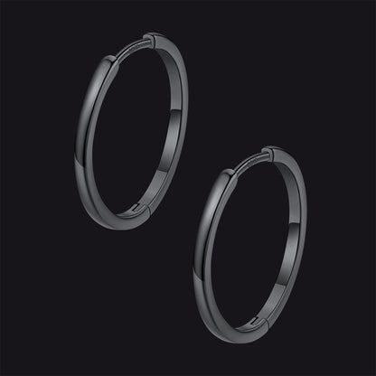 Classic Sterling Silver Huggie Hoop Earrings for