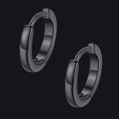 Classic Sterling Silver Huggie Hoop Earrings for