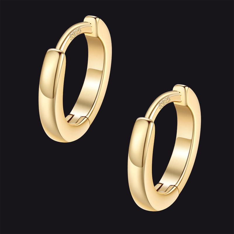 Classic Sterling Silver Huggie Hoop Earrings for