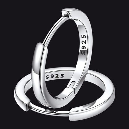 Classic Sterling Silver Huggie Hoop Earrings for