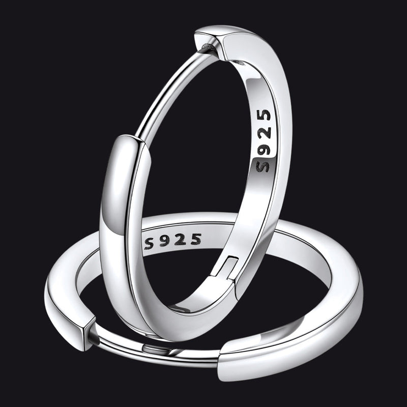 Classic Sterling Silver Huggie Hoop Earrings for