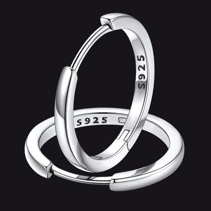 Classic Sterling Silver Huggie Hoop Earrings for