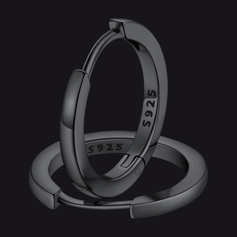 Classic Sterling Silver Huggie Hoop Earrings for