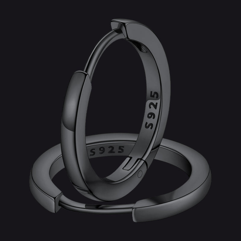 Classic Sterling Silver Huggie Hoop Earrings for