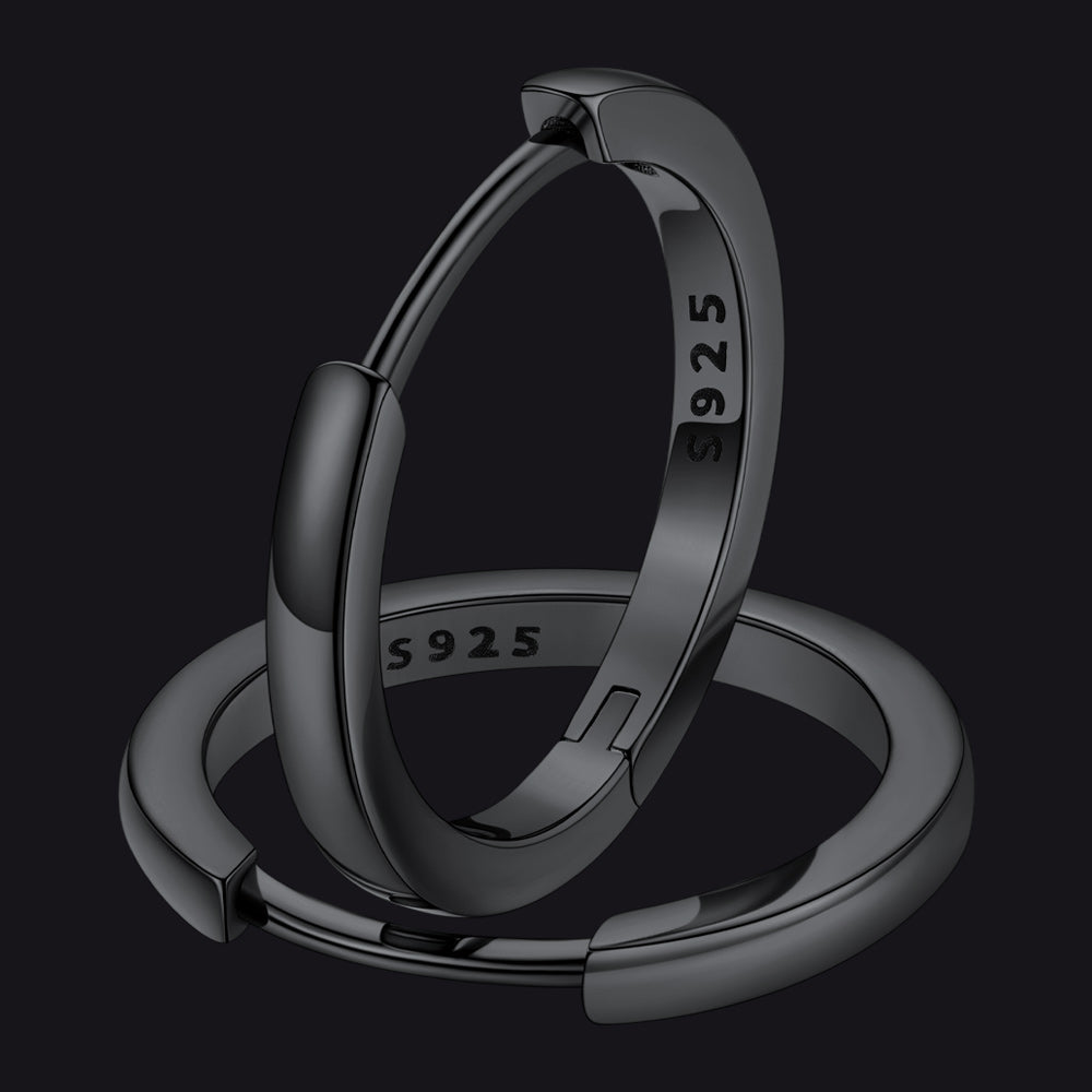 Classic Sterling Silver Huggie Hoop Earrings for