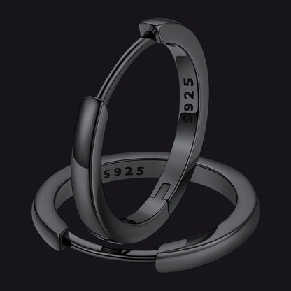 Classic Sterling Silver Huggie Hoop Earrings for