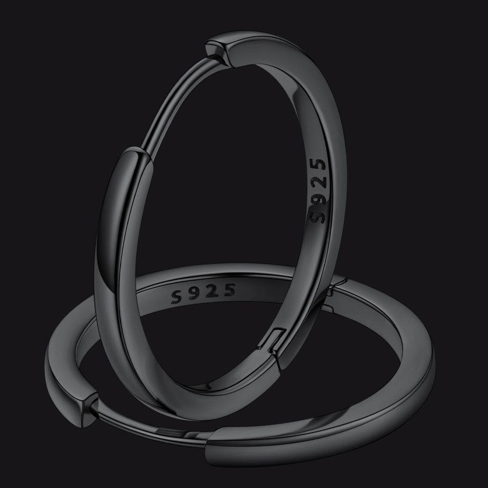 Classic Sterling Silver Huggie Hoop Earrings for