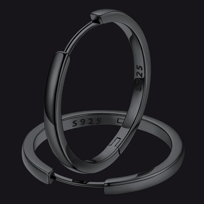 Classic Sterling Silver Huggie Hoop Earrings for