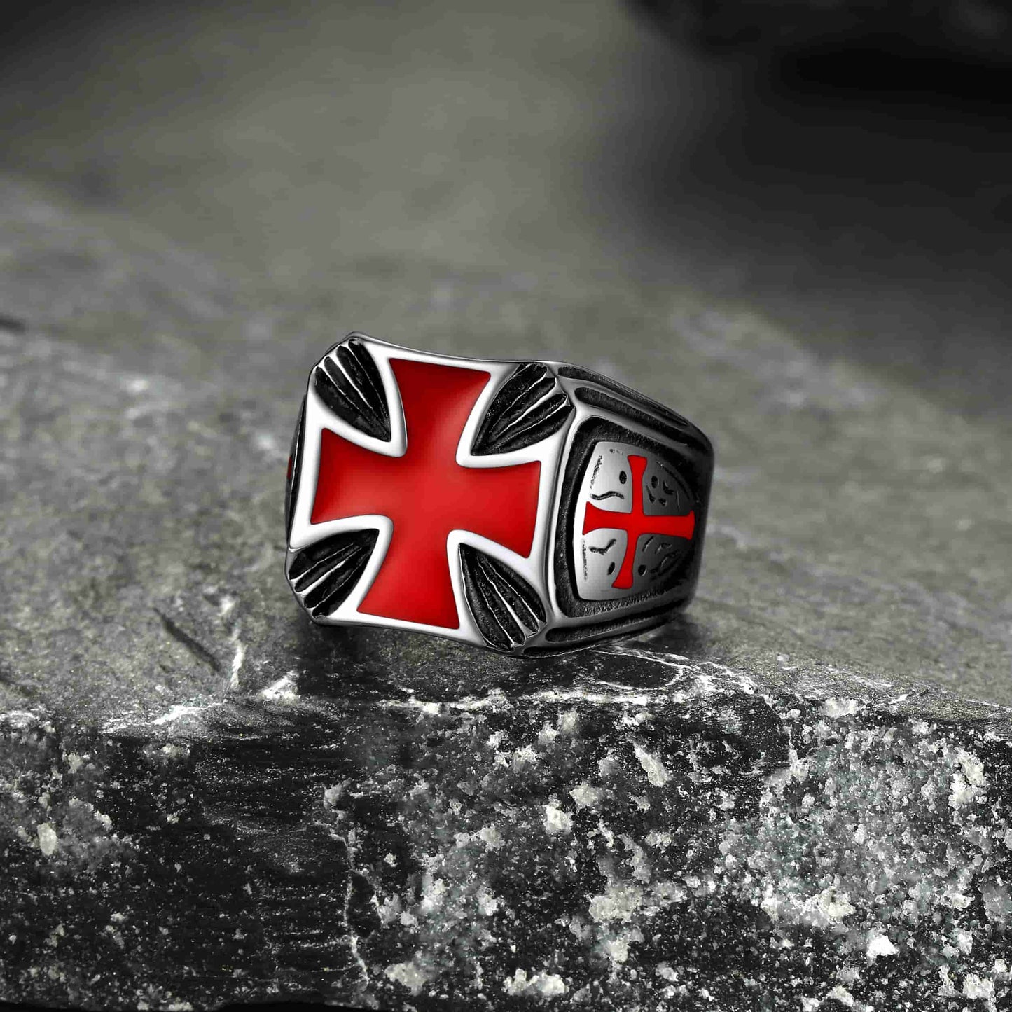 Christian Knights Templar Cross Ring for Stainless Steel