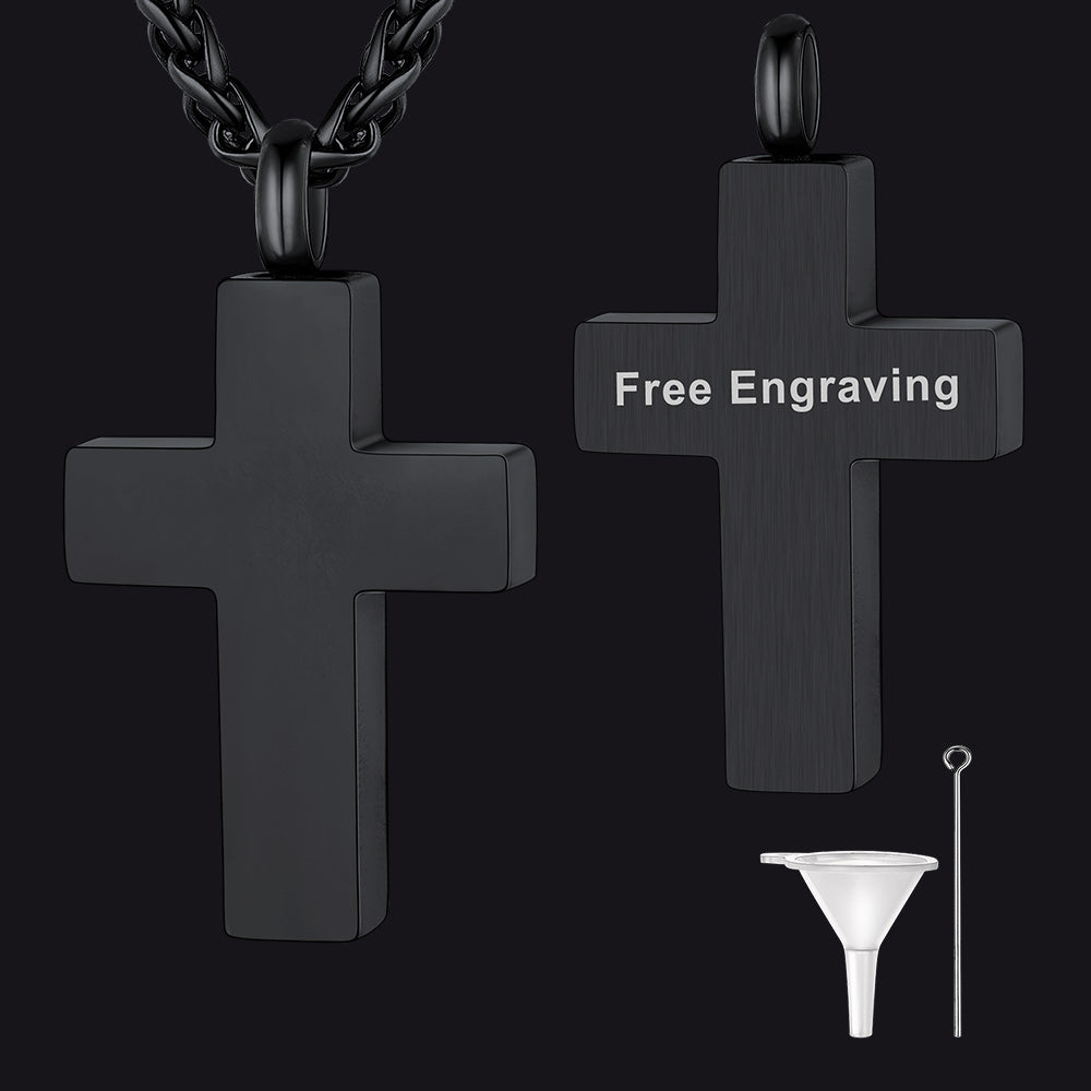 Customized Cross Cremation Urn Ashes Necklace Memorial Keepsakes Pendant