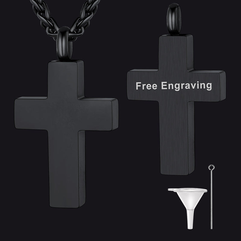 Customized Cross Cremation Urn Ashes Necklace Memorial Keepsakes Pendant
