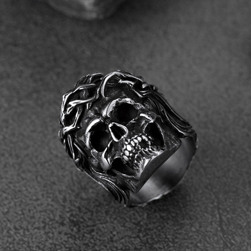 Flash Crown of Thorns Skull Ring for Stainless Steel