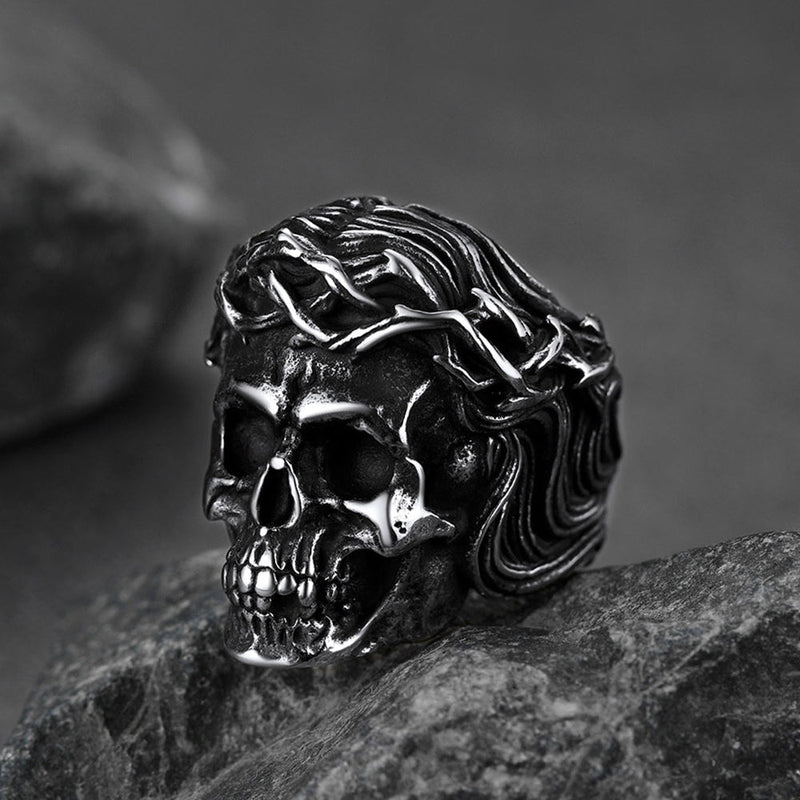 Flash Crown of Thorns Skull Ring for Stainless Steel