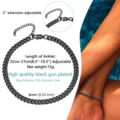 Cuban Chain Anklet Summer Beach Jewelry for