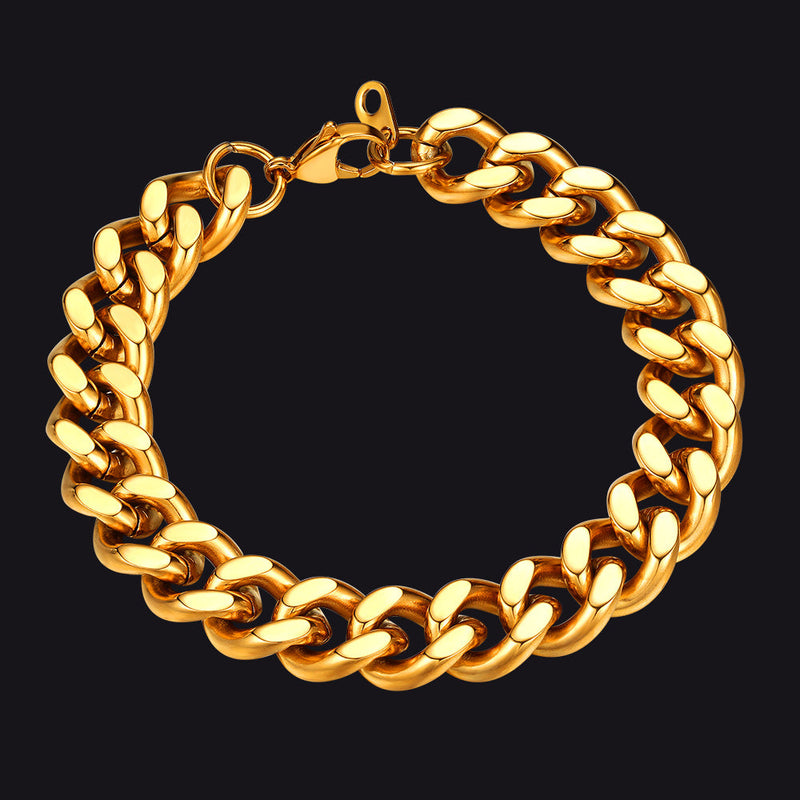 Thick Cuban Chain Link Bracelet for 5/7/9/12mm Width