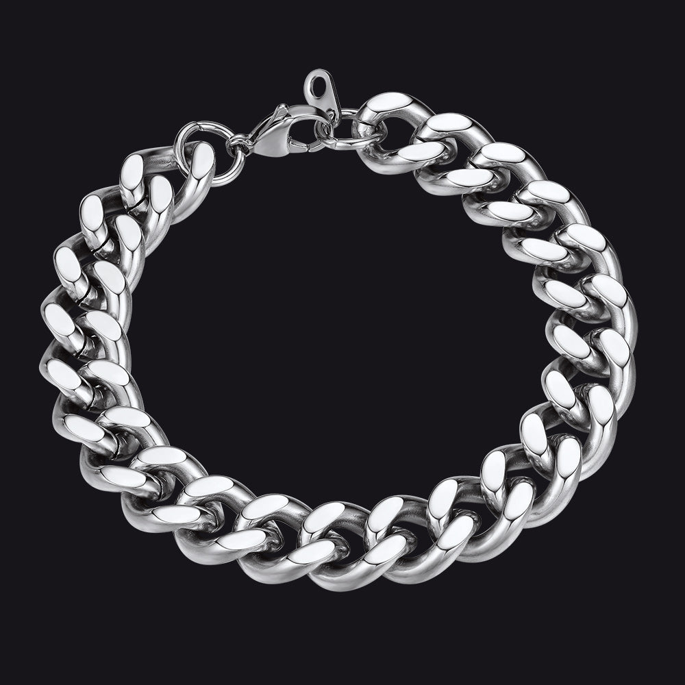 Thick Cuban Chain Link Bracelet for 5/7/9/12mm Width