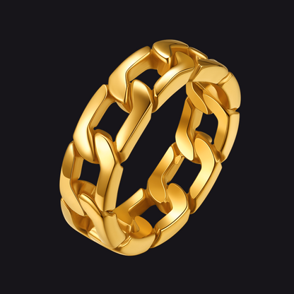 Chunky Cuban Link Chain Ring for Stainless Steel