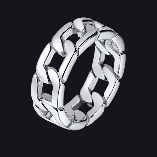 Chunky Cuban Link Chain Ring for Stainless Steel