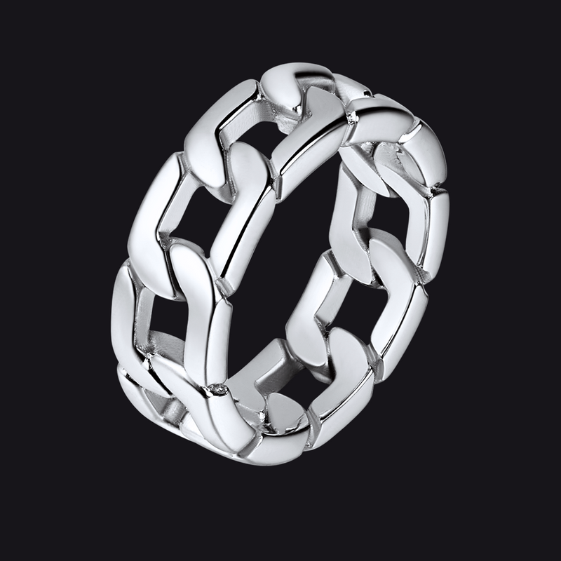 Chunky Cuban Link Chain Ring for Stainless Steel