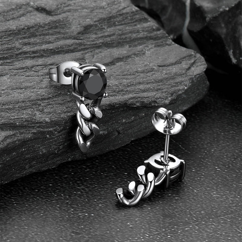 Couple Cubic Zirconia Chain Dangle Earrings Set for