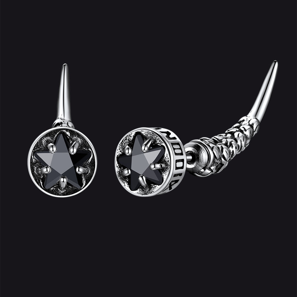 Viking Rune Fang Stud Earrings for – Nordic Star Cz Earrings