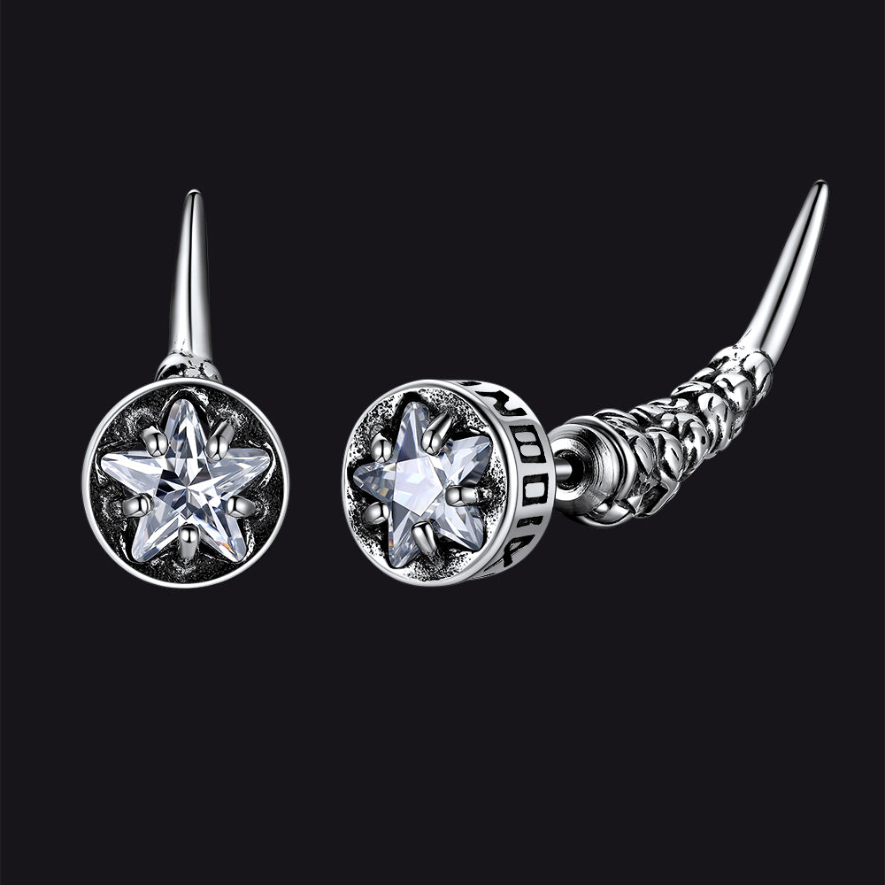 Viking Rune Fang Stud Earrings for – Nordic Star Cz Earrings