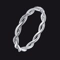 Sterling Silver Cubic Zirconia Twisted Band Ring for