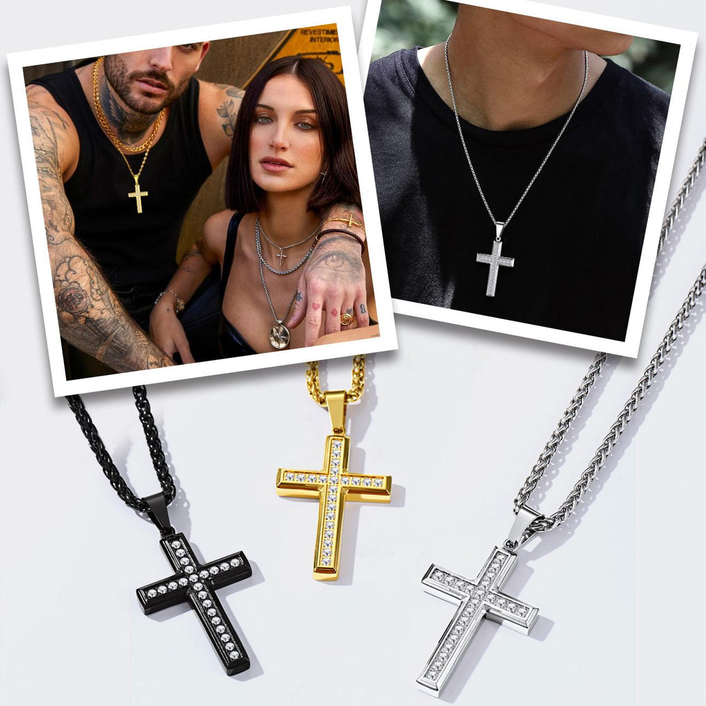 Diamond Cross Pendant Necklace for