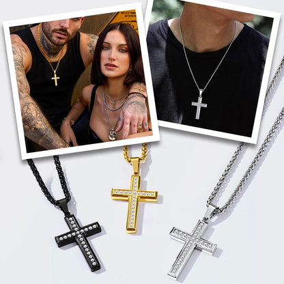 Diamond Cross Pendant Necklace for