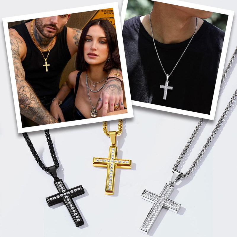 Diamond Cross Pendant Necklace for