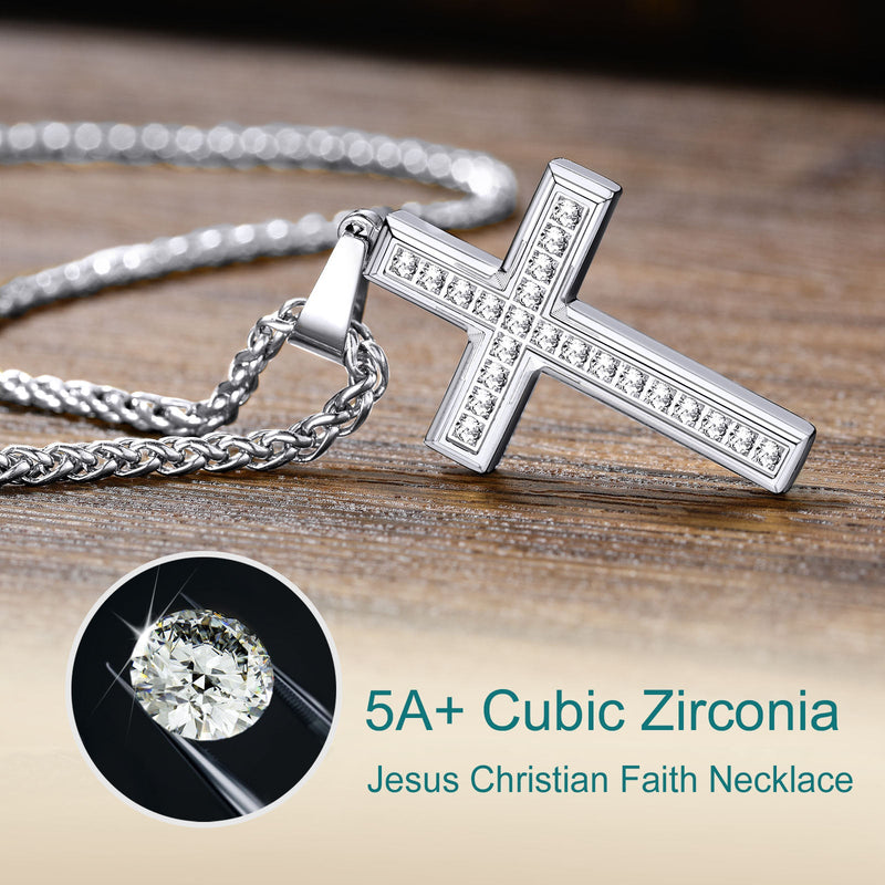 Diamond Cross Pendant Necklace for