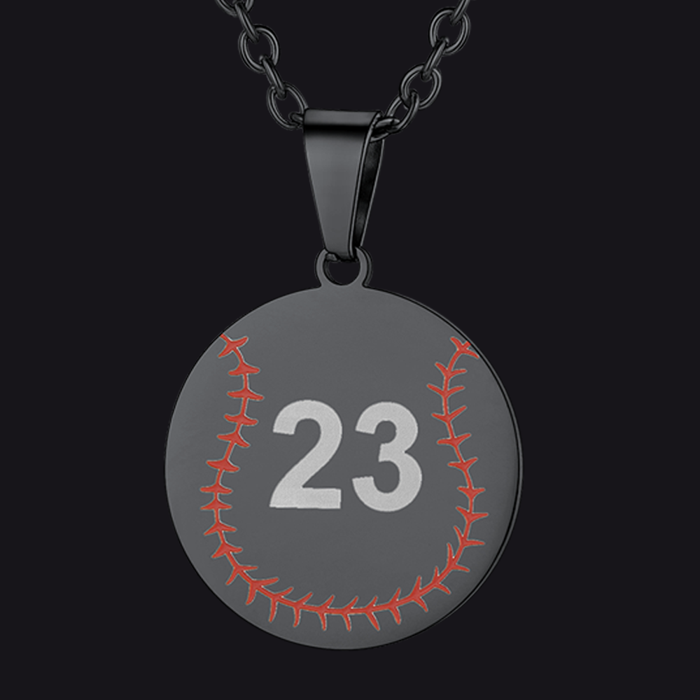 Custom Number Baseball Disc Necklace Sport Chain for